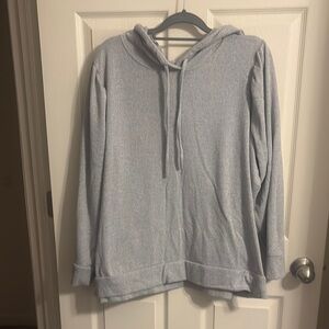 Crown & Ivy Gray Pullover Sweater with Hood PLUS SIZE